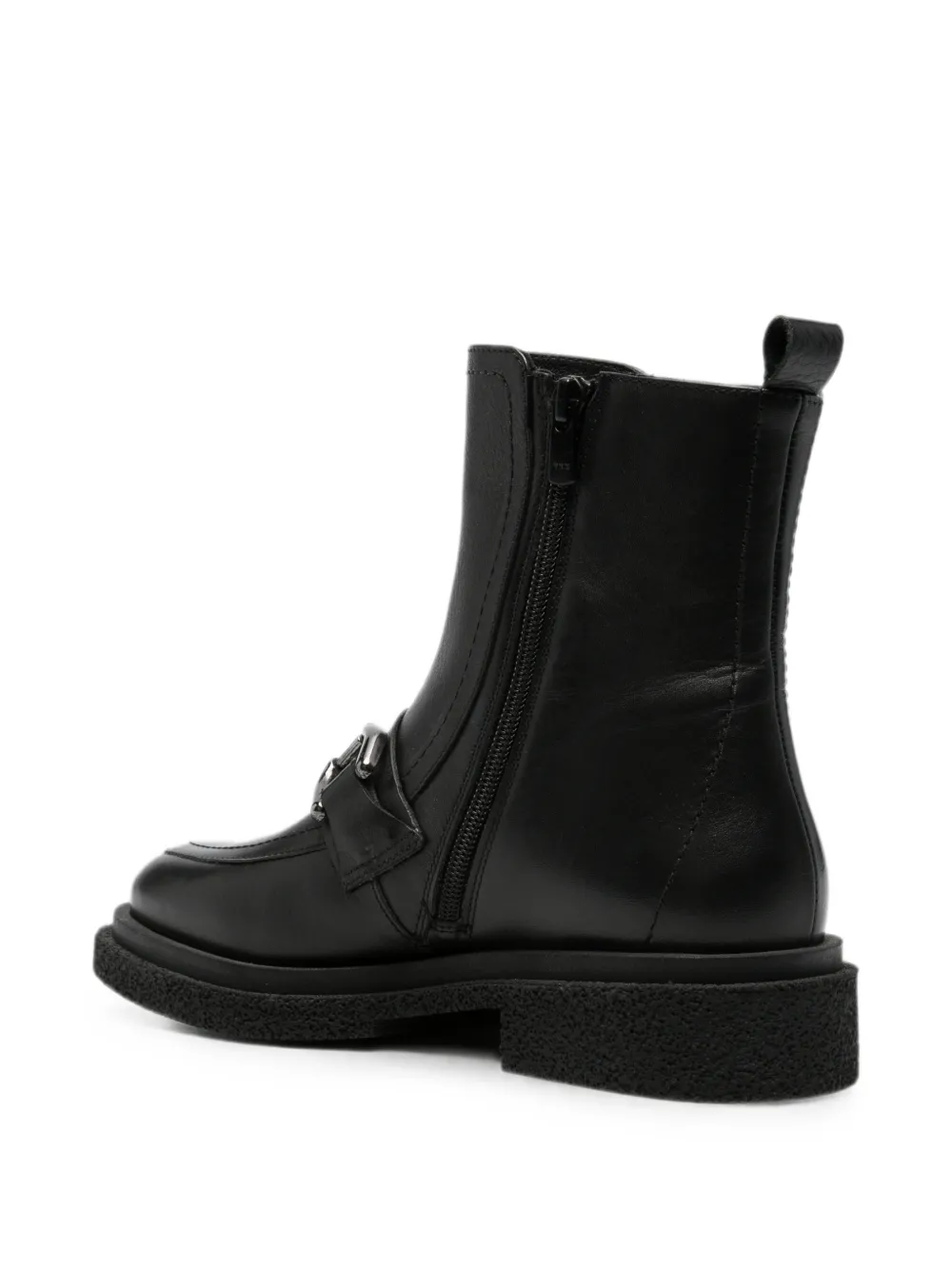 SERGIO MORETTI FIRENZE horsebit-detail leather ankle boots Zwart