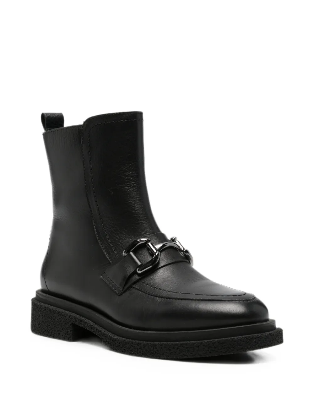 SERGIO MORETTI FIRENZE horsebit-detail leather ankle boots Zwart