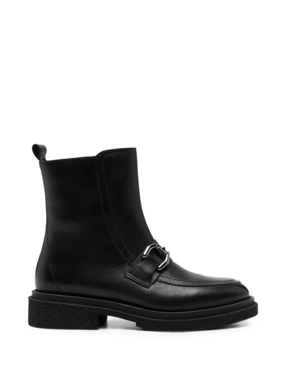 SERGIO MORETTI FIRENZE horsebit-detail leather ankle boots Zwart
