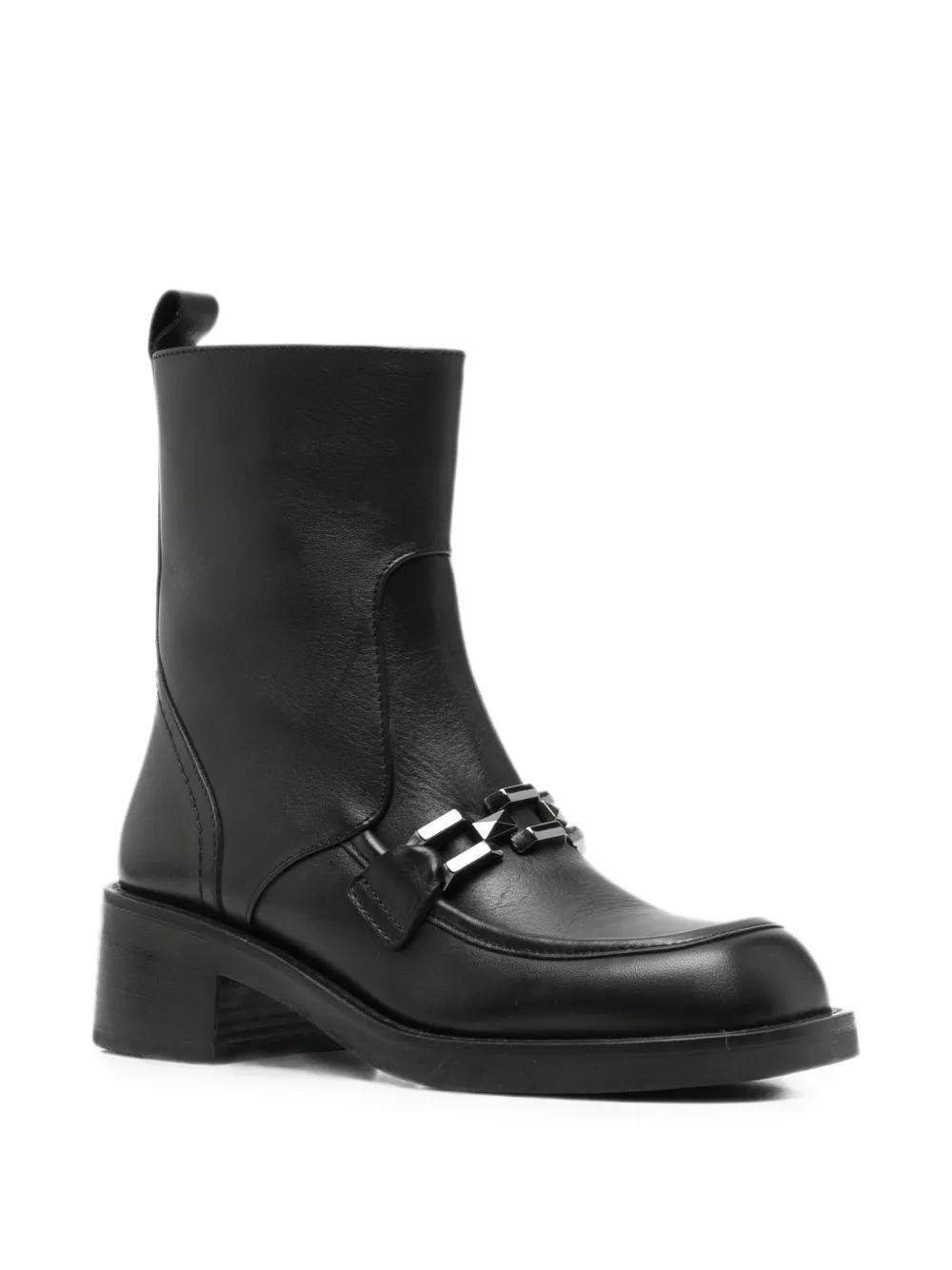 SERGIO MORETTI FIRENZE chain-link ankle boots Zwart