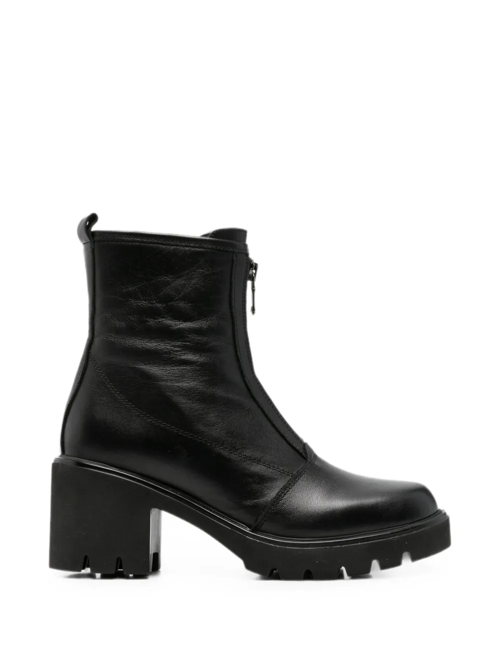 SERGIO MORETTI FIRENZE zip-front chunky ankle boots Zwart