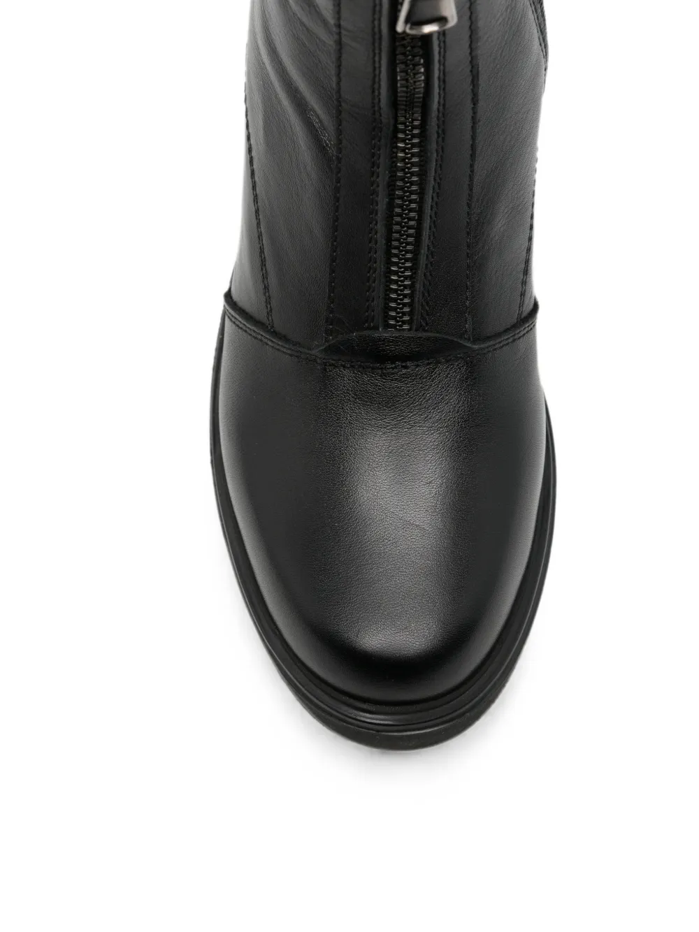 SERGIO MORETTI FIRENZE zip-front chunky ankle boots Zwart