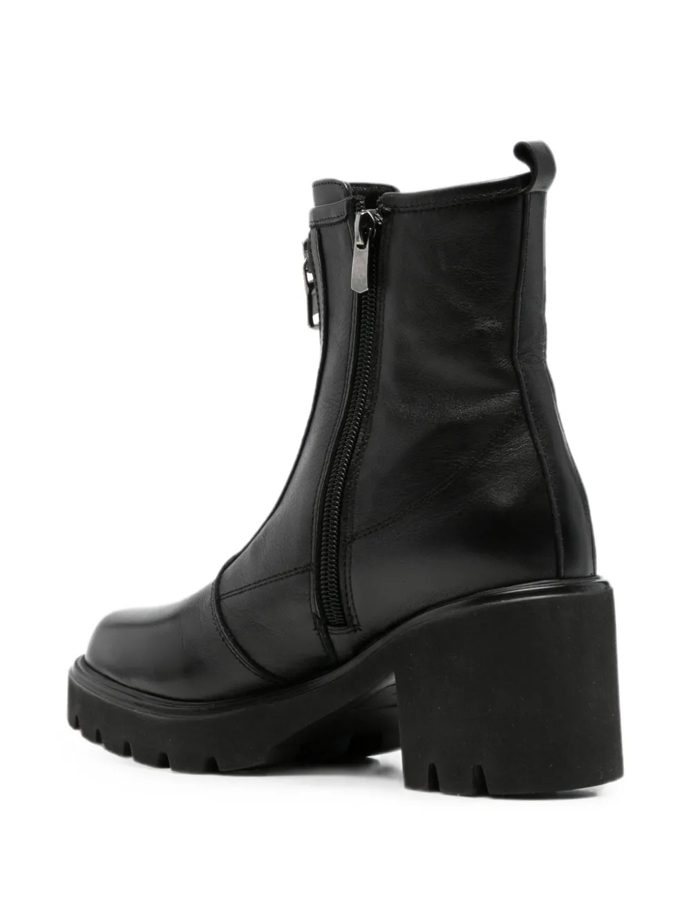 SERGIO MORETTI FIRENZE zip-front chunky ankle boots Zwart