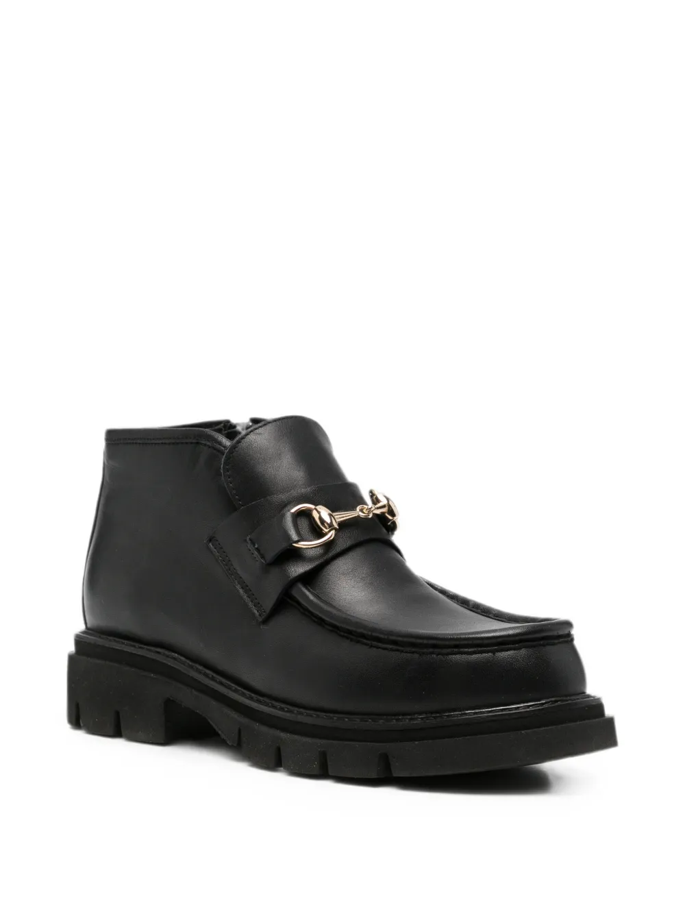 SERGIO MORETTI FIRENZE horsebit-detail ankle boots Zwart