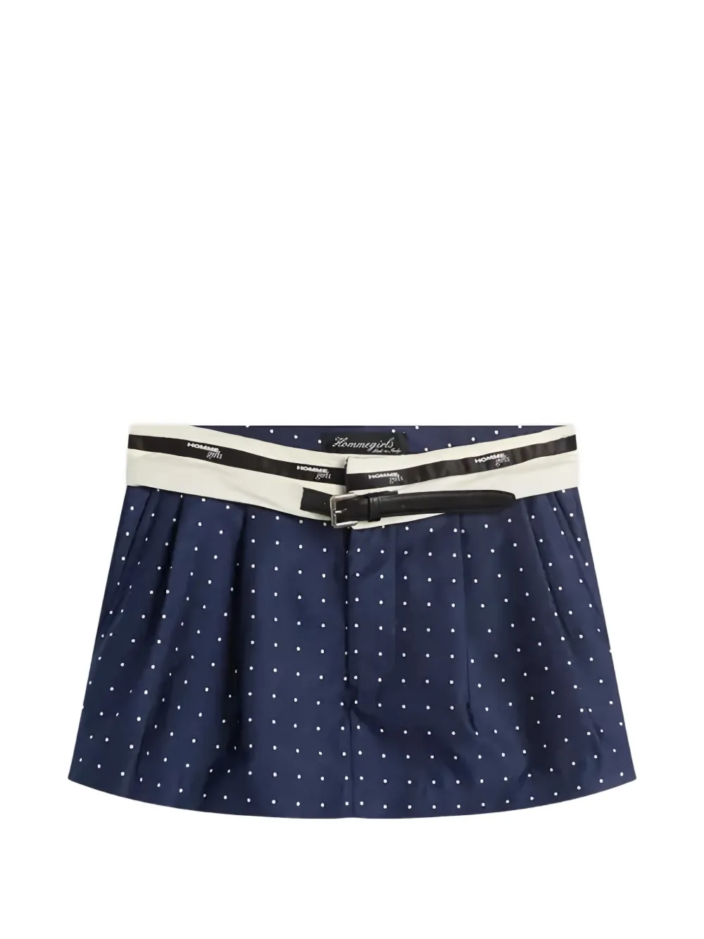 HommeGirls polka-dot belted mini skirt - Blau