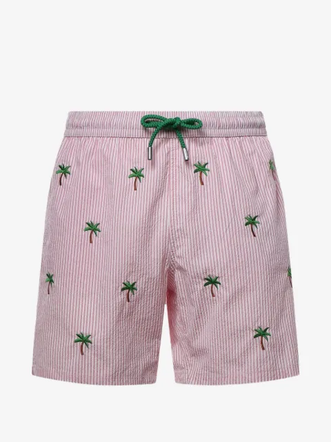 MC2 Saint Barth shorts de playa con palmeras bordadas
