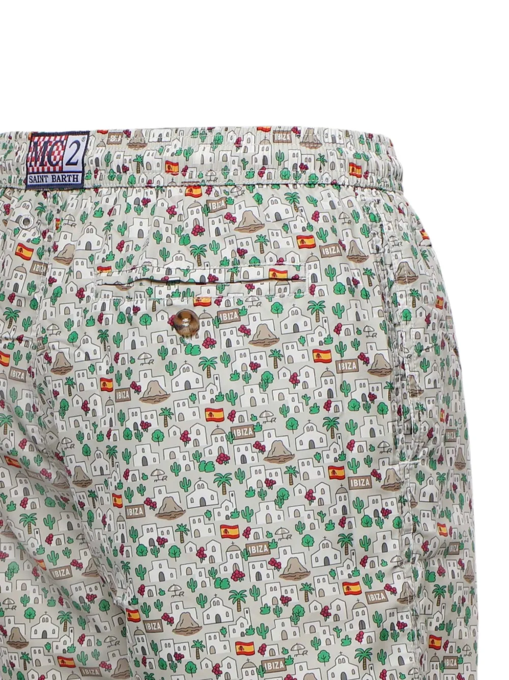 MC2 Saint Barth Zwembroek met Ibiza-print en trekkoord Beige