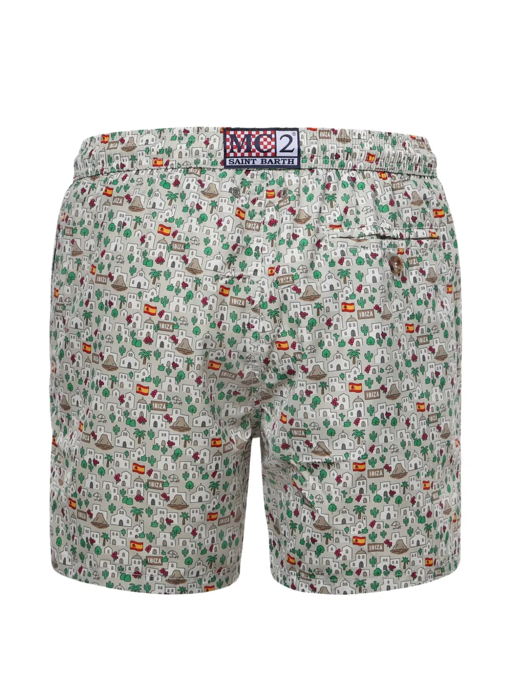 MC2 Saint Barth Zwembroek met Ibiza-print en trekkoord Beige