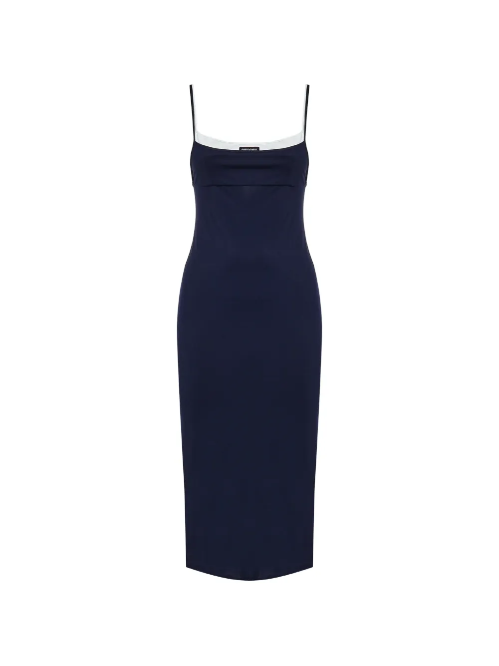 Miu Miu layered-effect square-neck midi dress - Blau