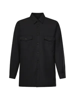 トップス Maison Margiela 2019ss tack dress shirt MM6 Maison Margiela Pointed Collar Staple Detail Shirt | Black