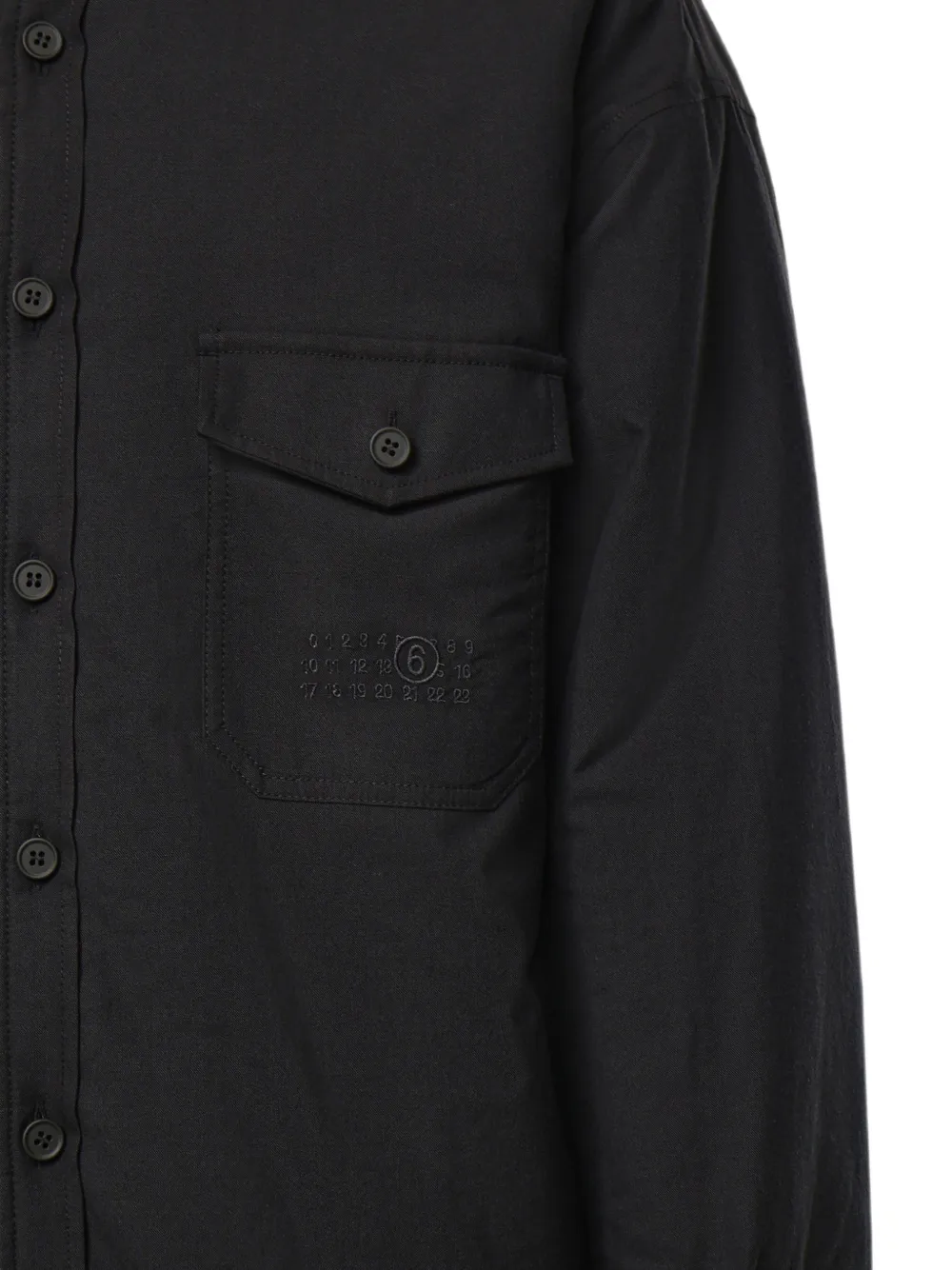 MM6 Maison Margiela Overhemd met geborduurd logo en borstzakken Zwart
