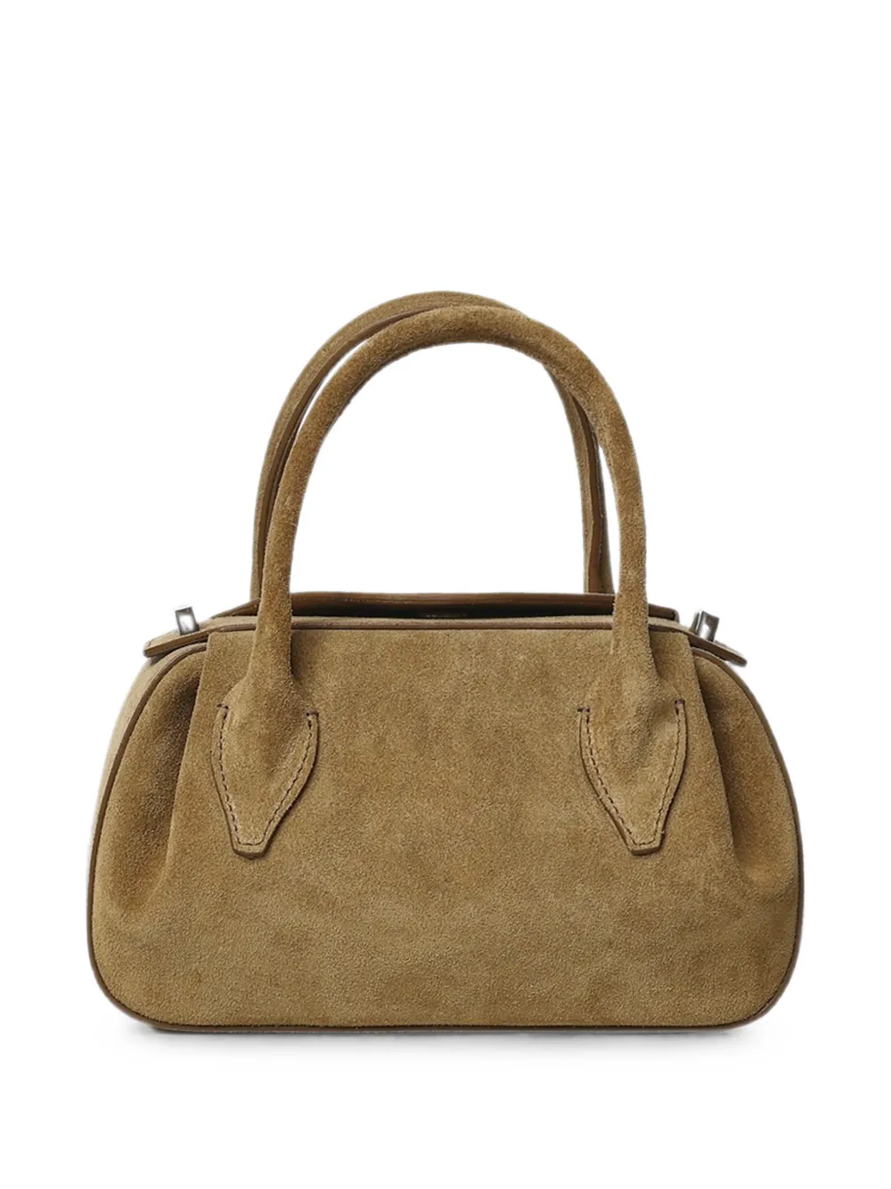 Yuzefi Oyster Duffle suède mini-handtas Beige