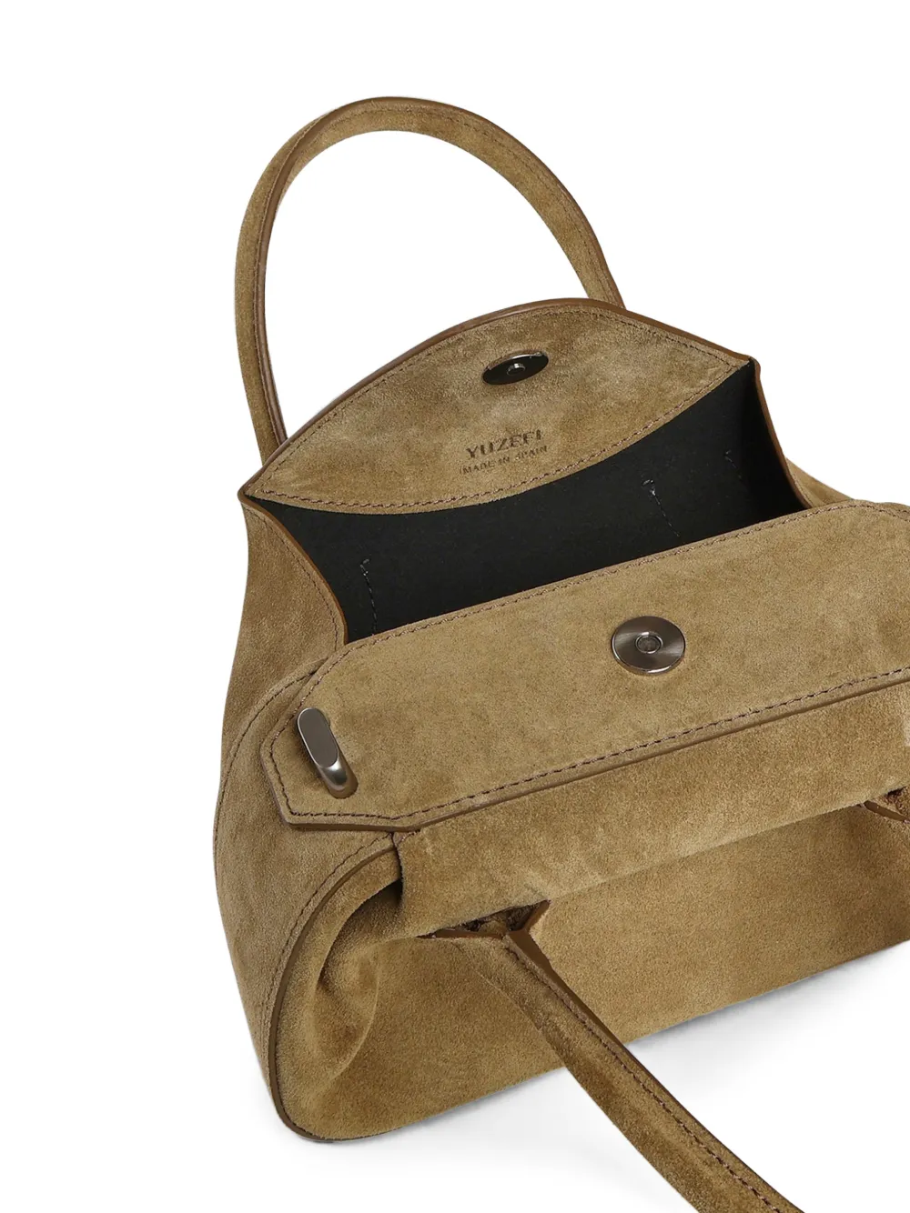 Yuzefi Oyster Duffle suède mini-handtas Beige