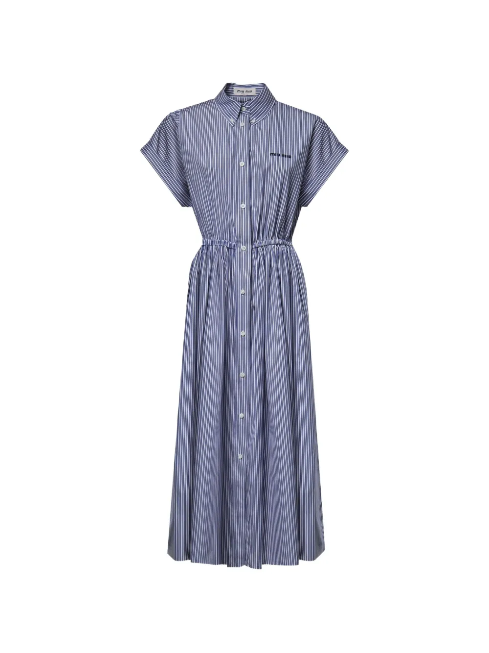 Miu Miu striped poplin midi dress - Blau