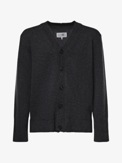 MM6 Maison Margiela logo-embroidered V-neck cardigan