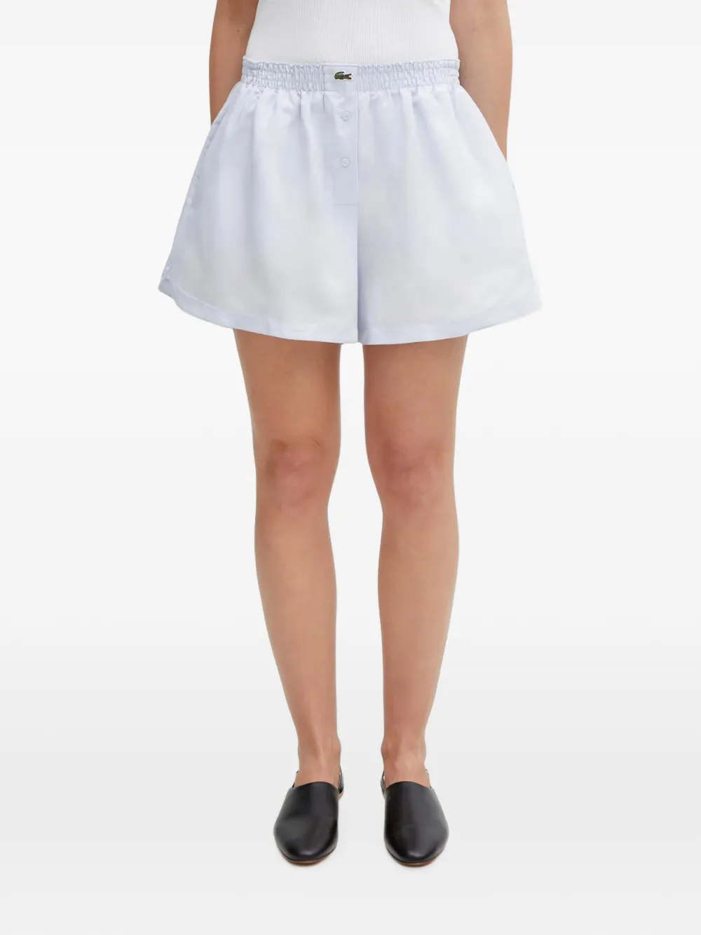 Lacoste logo-patch elasticated shorts - Blu