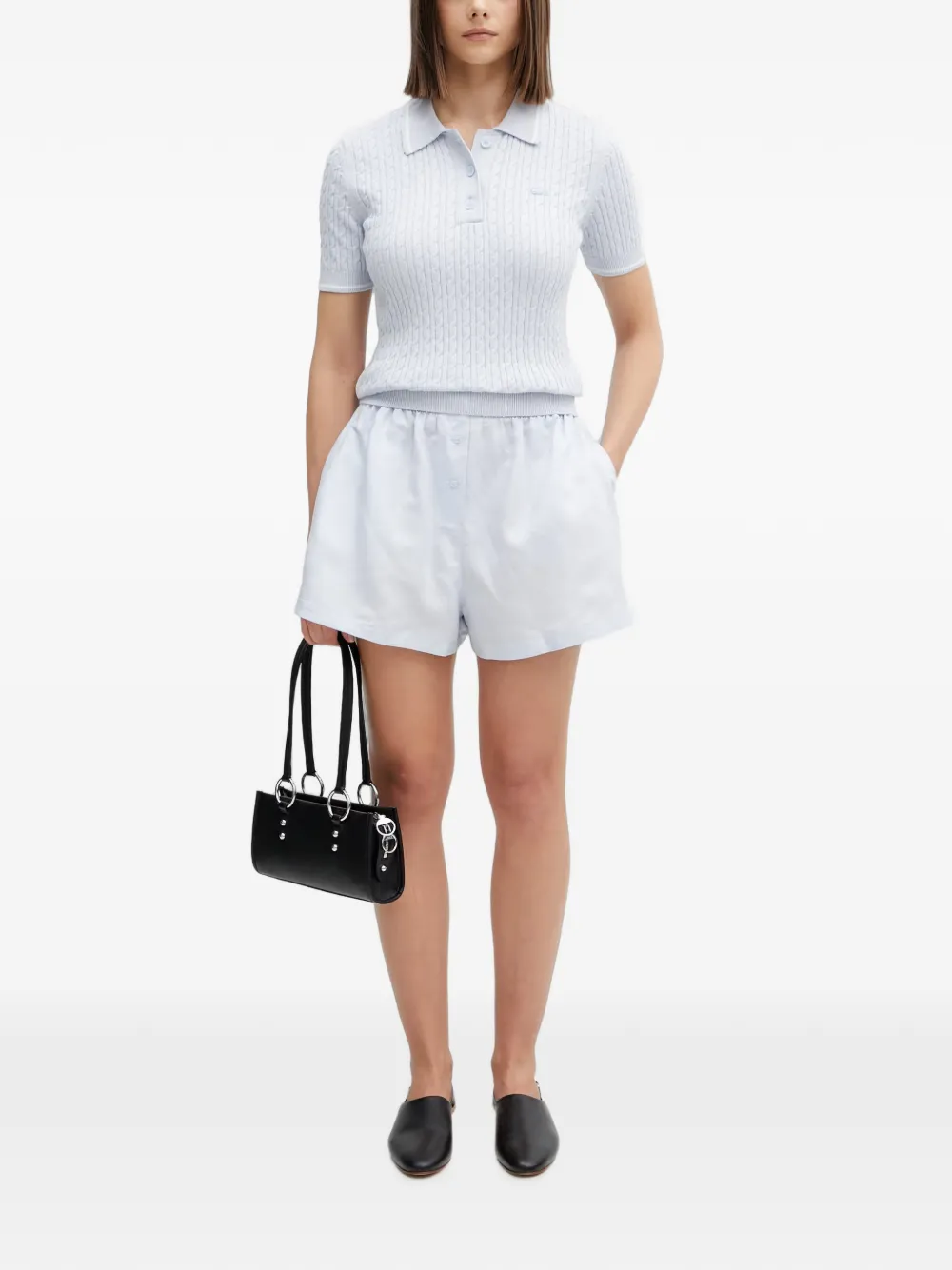Lacoste Elastische shorts Blauw