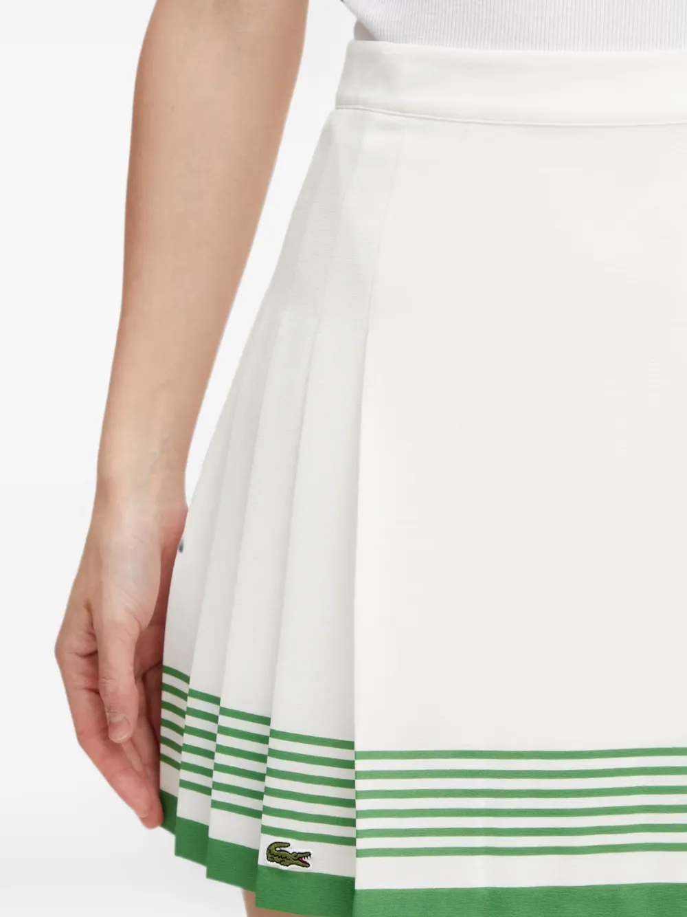 Lacoste Mini-plooirok met gestreept detail Wit