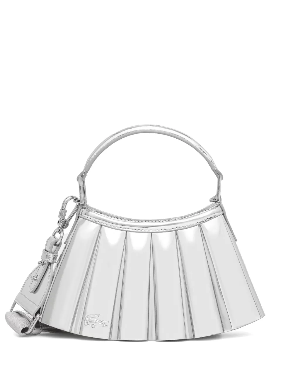 Lacoste mini Lenglen pleated-effect tote bag - Argento