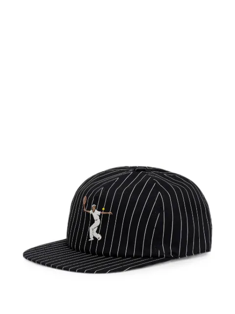 Lacoste pinstripe-pattern embroidered-motif cap