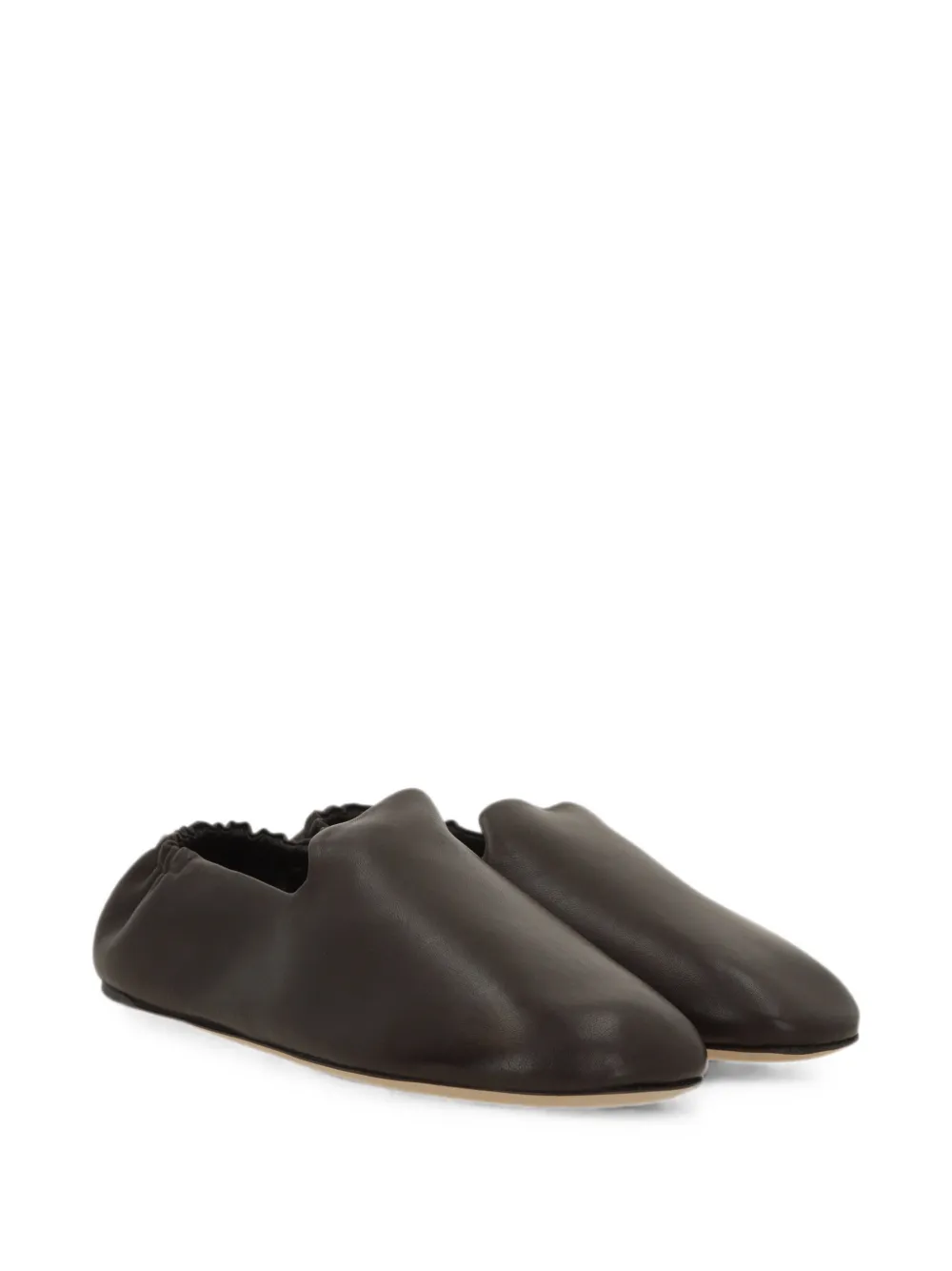 The Row ruched-heel leather loafers Bruin