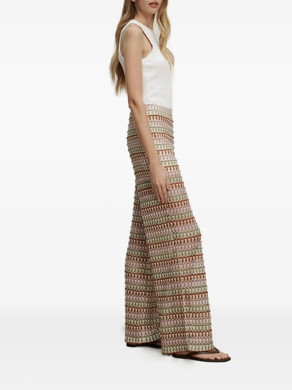 Veronica Beard Fatima broek met geometrisch patroon Beige