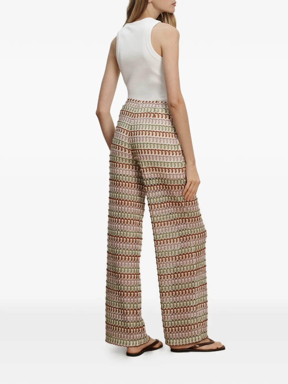 Veronica Beard Fatima broek met geometrisch patroon Beige