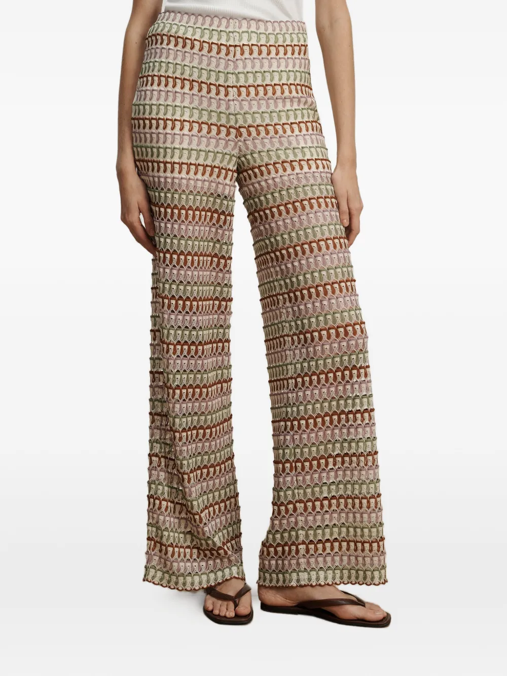 Veronica Beard Fatima broek met geometrisch patroon Beige