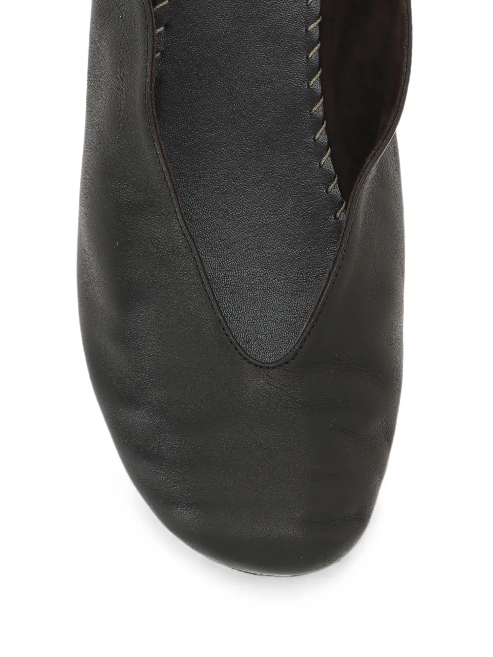 The Row V-neck leather loafers Bruin