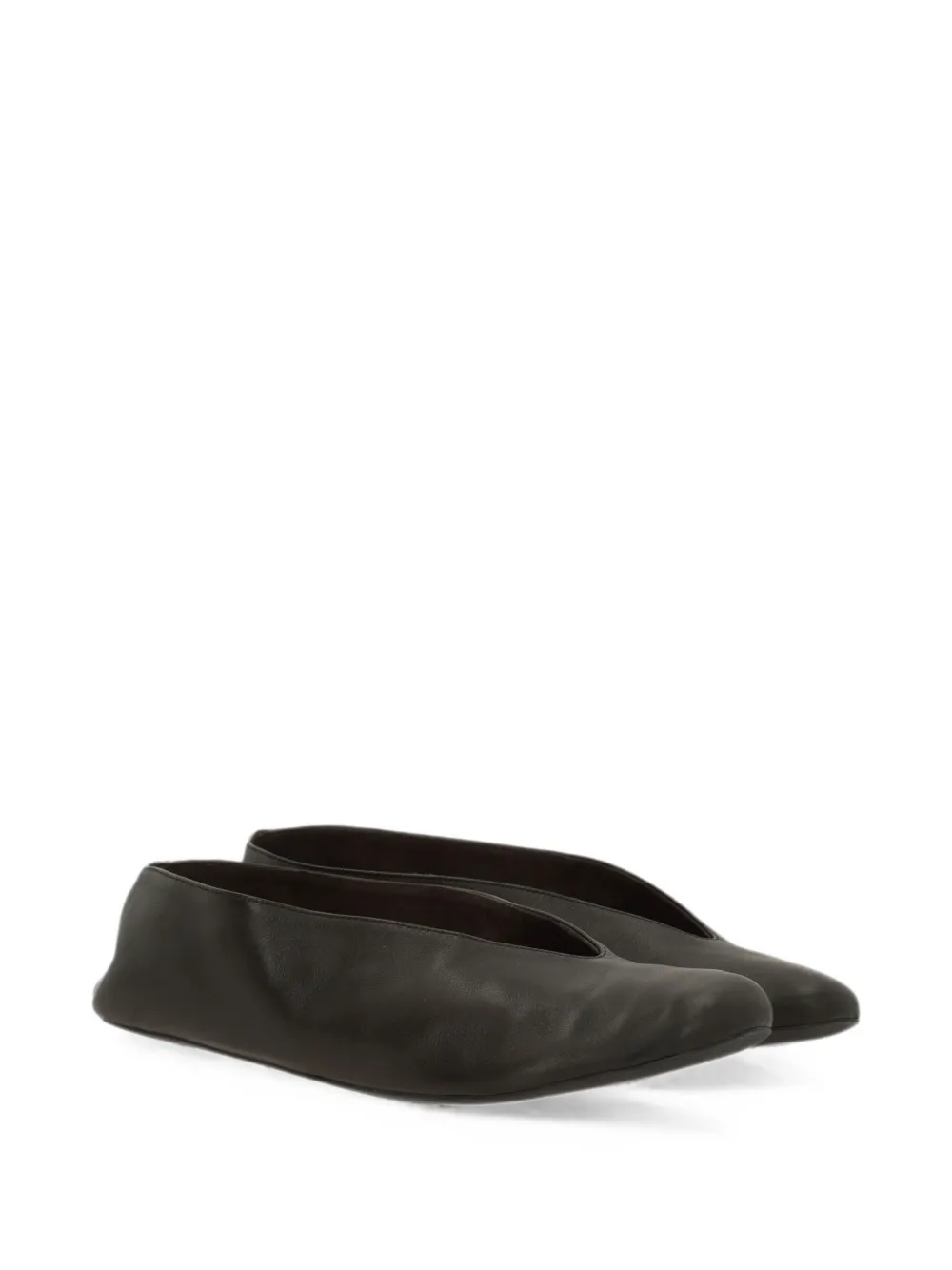 The Row V-neck leather loafers Bruin