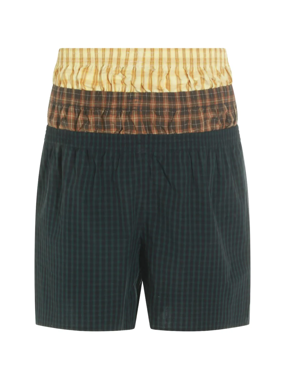 AWGE layered check shorts - Verde