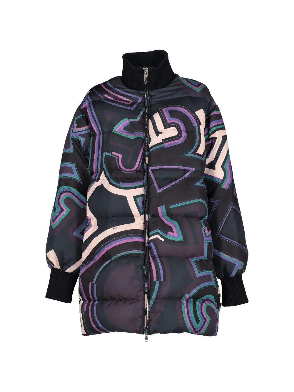 PUCCI geometric-print padded coat - Black