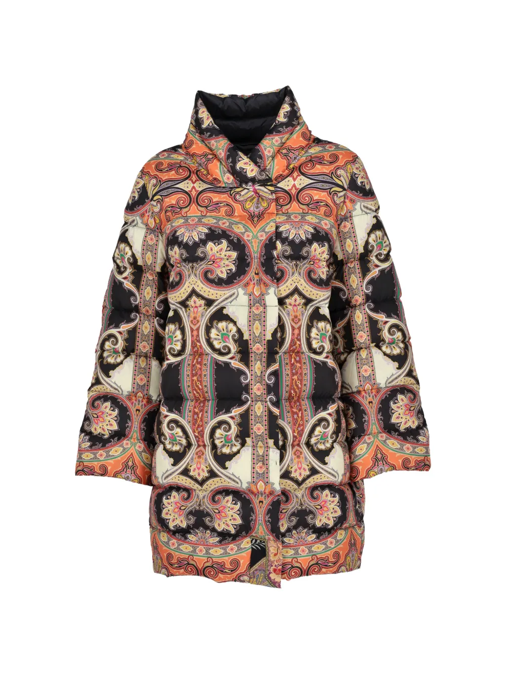 Etro Vintage paisley-print puffer coat - Black