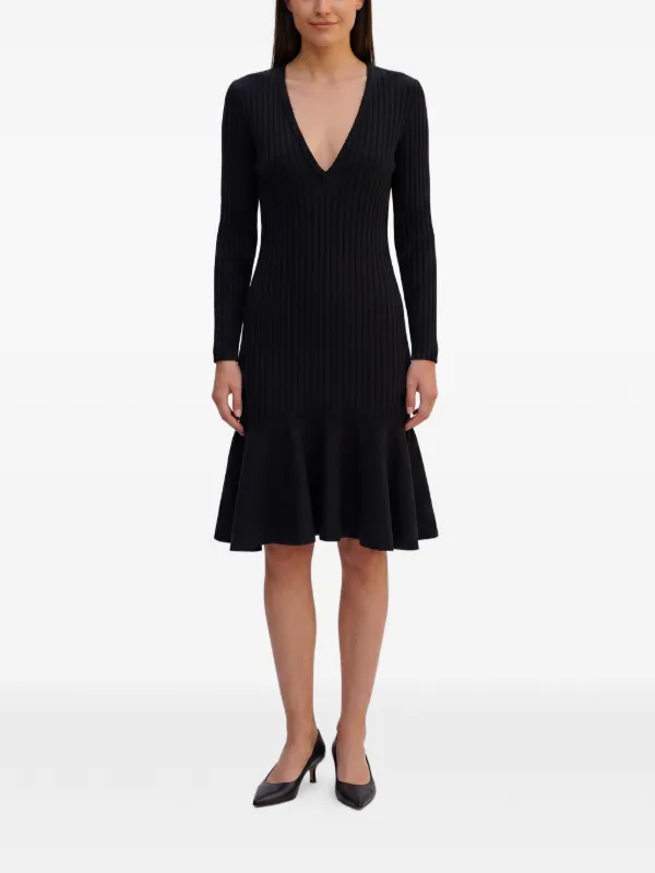 saint laurent midi dress gathered midi dress in taffeta in Red | Saint Laurent