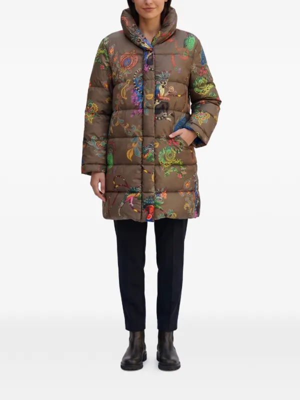 Etro Vintage Paisley animal-print Padded Coat | Brown | FARFETCH