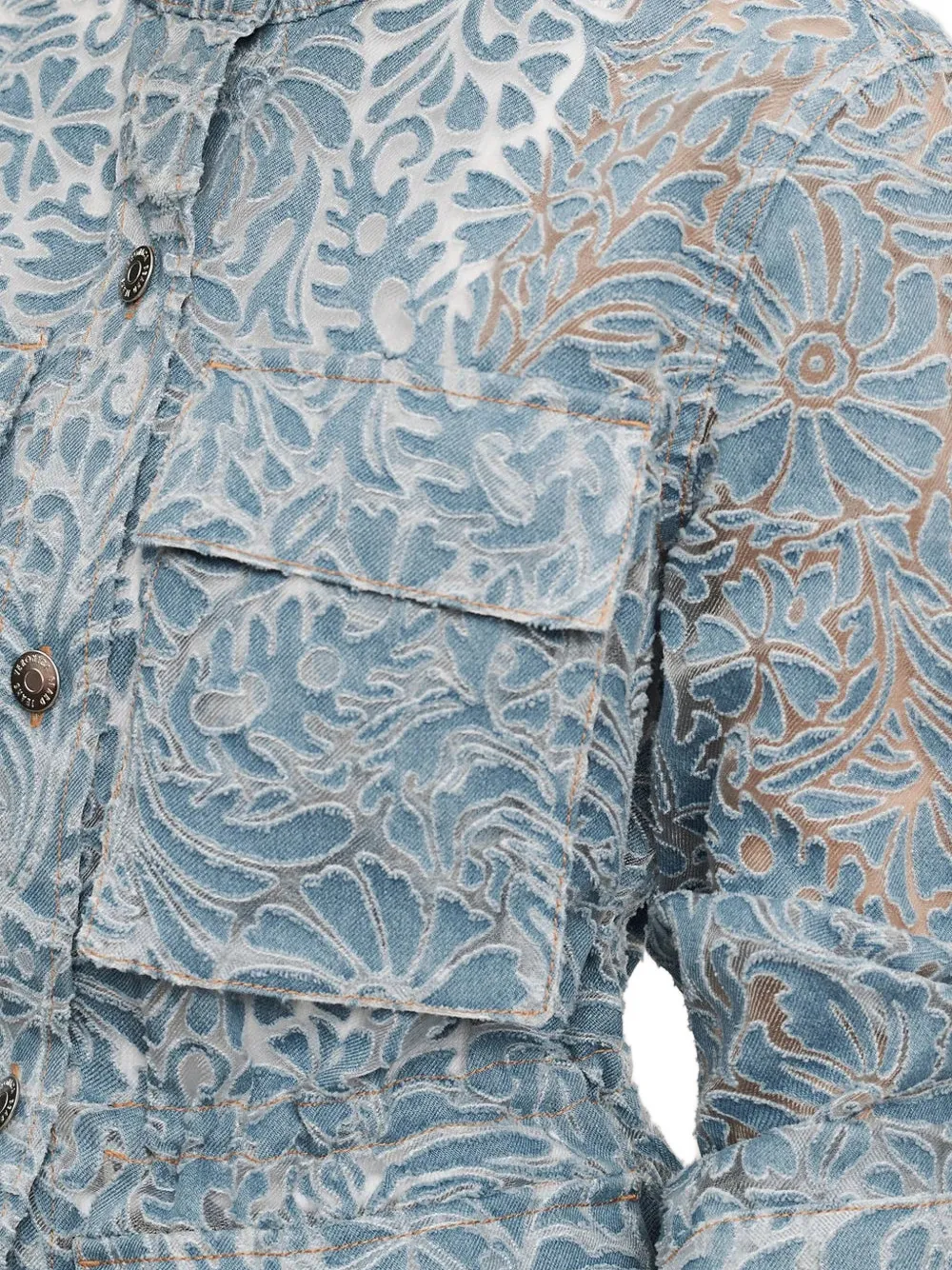 Veronica Beard Lane jack met bloemenkant Blauw