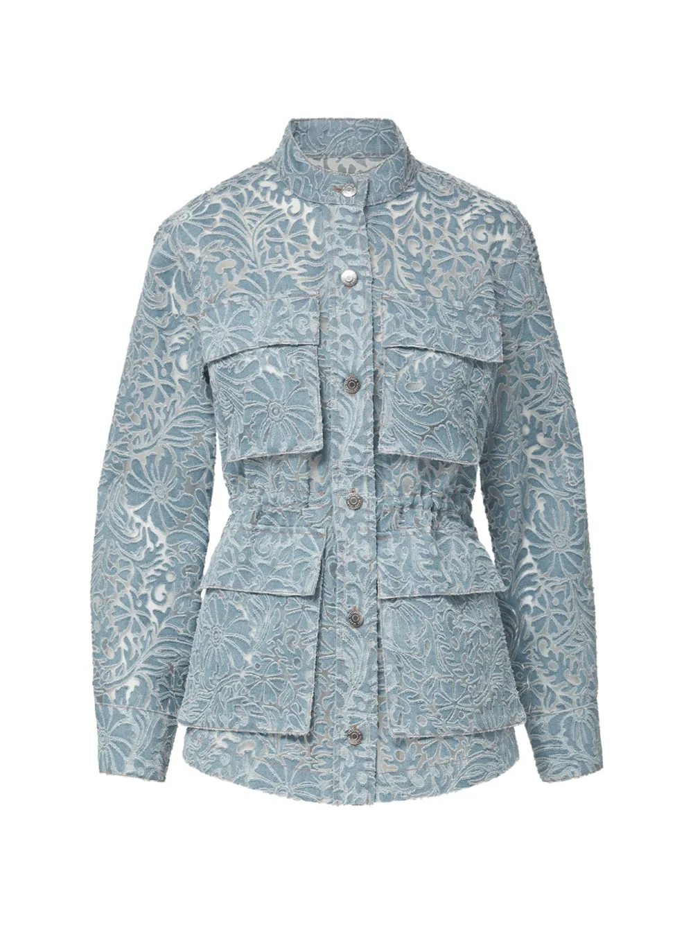 Veronica Beard Lane floral-lace jacket - Blau