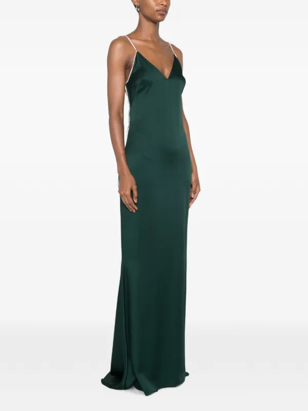 tom ford evening dresses Its made from plush velvet contrasted by a smooth leather trim tracing the strapless neckline and features gold TOM FORD Crystal-Trim Backless Satin