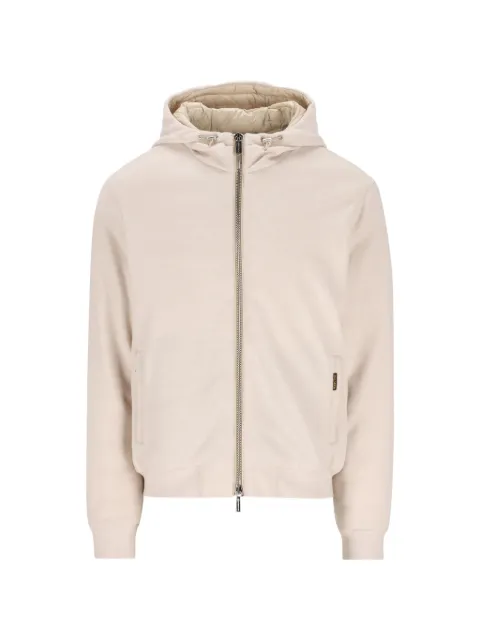 Moorer drawstring hooded jacket