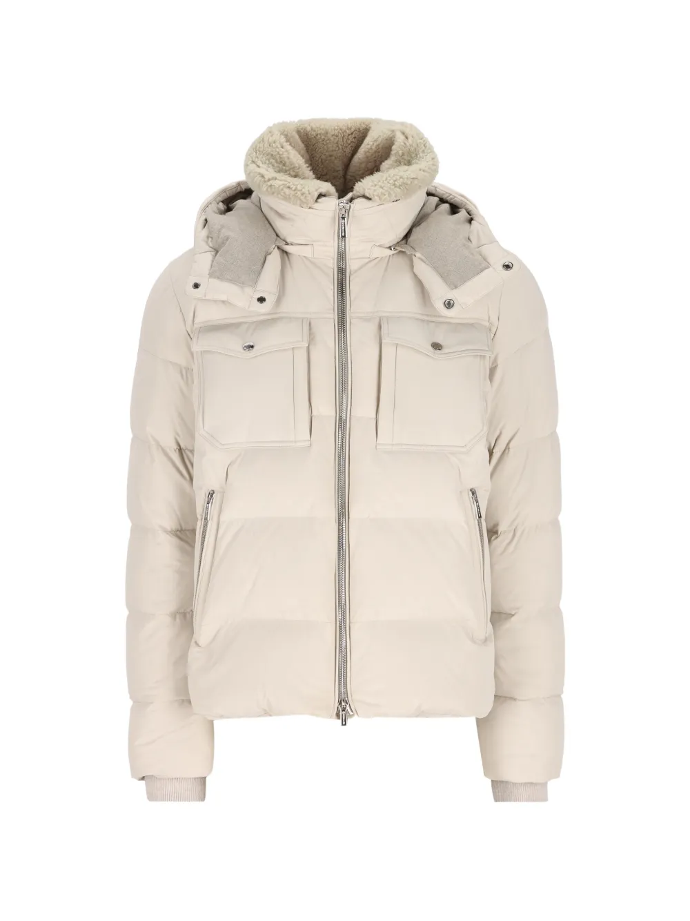 Moorer hooded padded jacket - Toni neutri