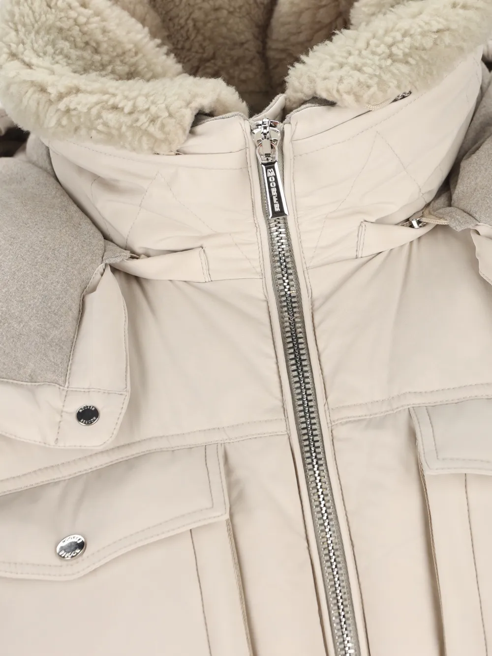 Moorer Gewatteerd jack met capuchon Beige