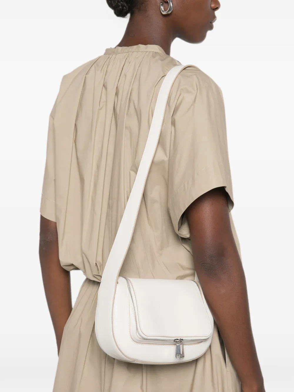 Anya Hindmarch Vere Leather Cross Body Bag in White, view 2
