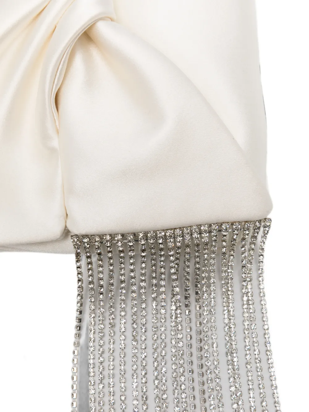 Anya Hindmarch Clutch met strikdetail en kristallen franje Beige