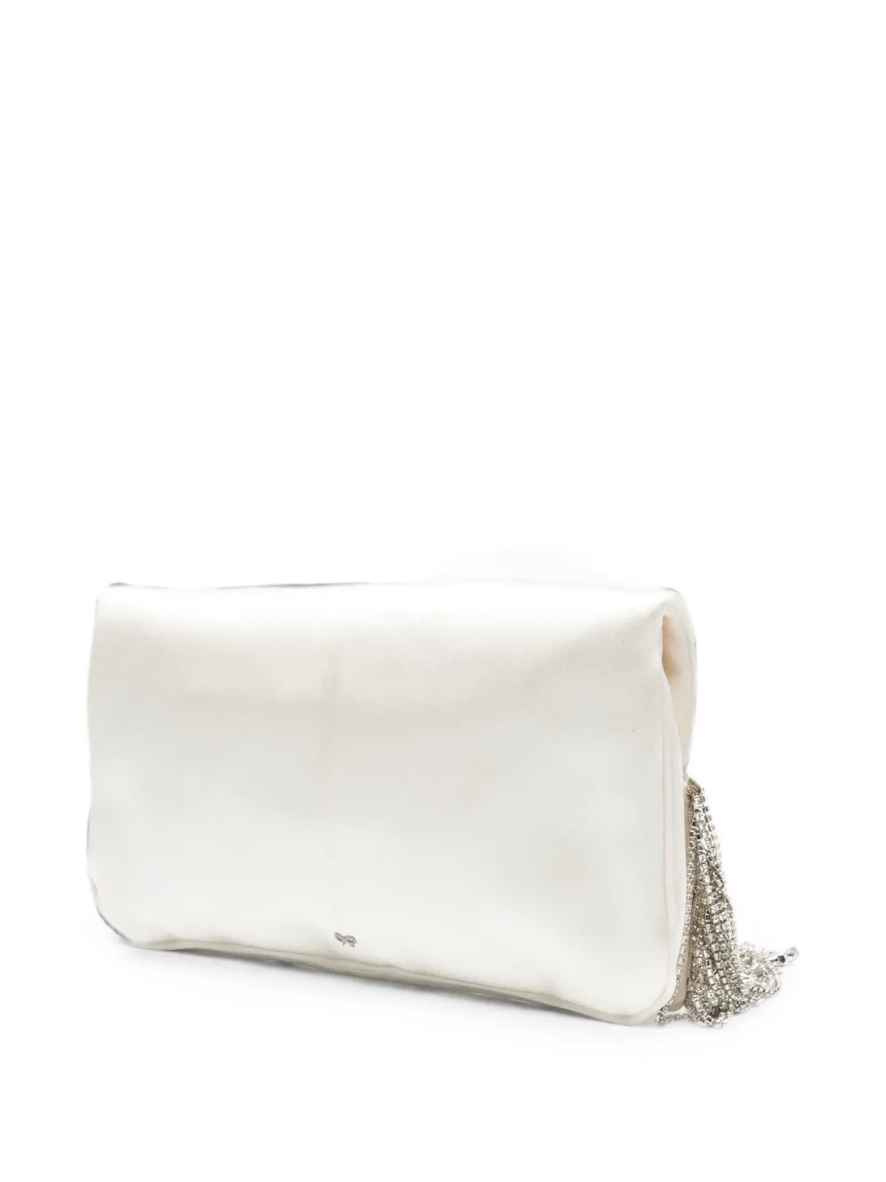 Anya Hindmarch Clutch met strikdetail en kristallen franje Beige