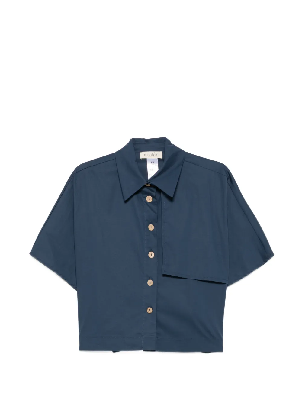 MOUTAKI panel-detail shirt - Blu