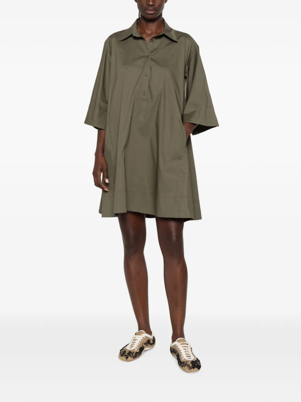 MOUTAKI Mini-jurk met knoopsluiting Groen
