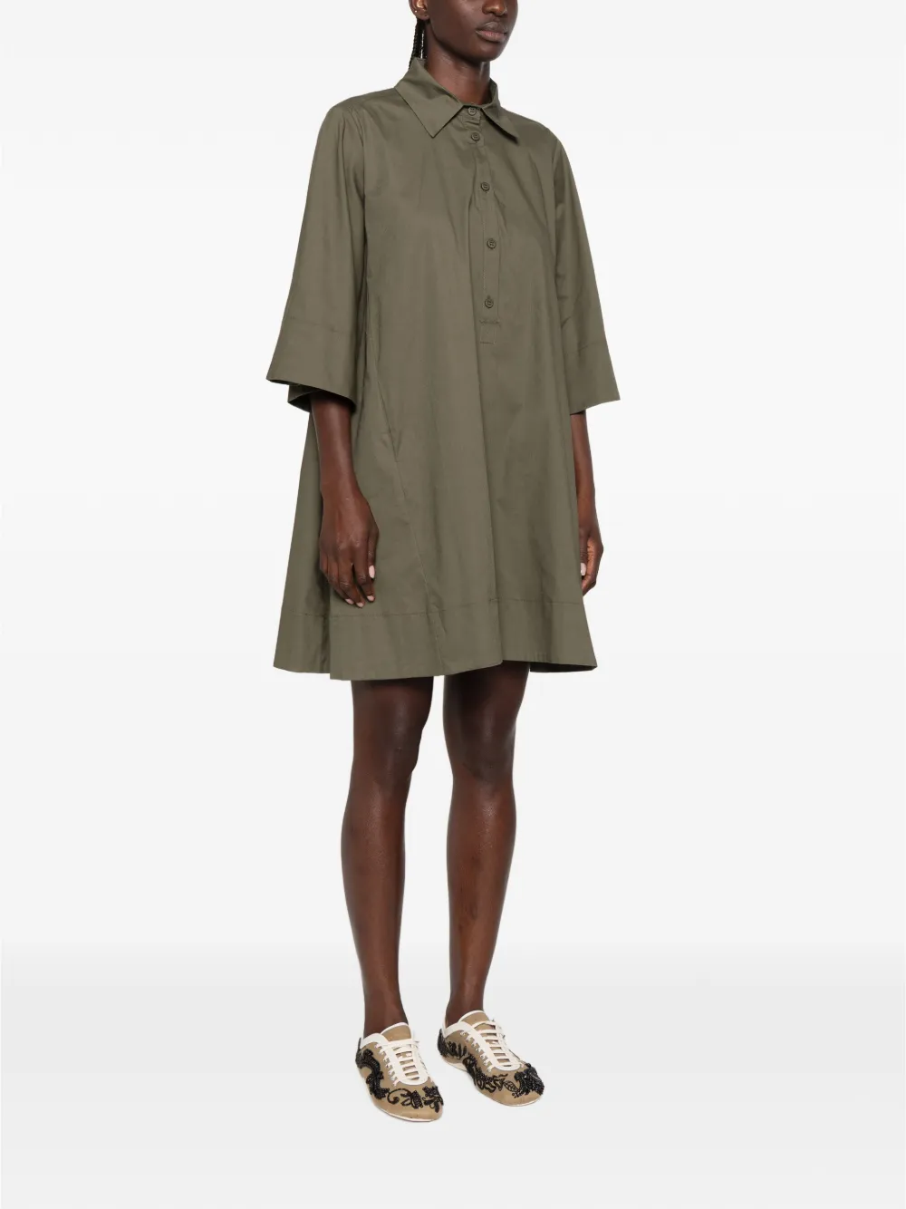MOUTAKI Mini-jurk met knoopsluiting Groen