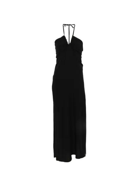 MOUTAKI halter-neck ruched maxi dress