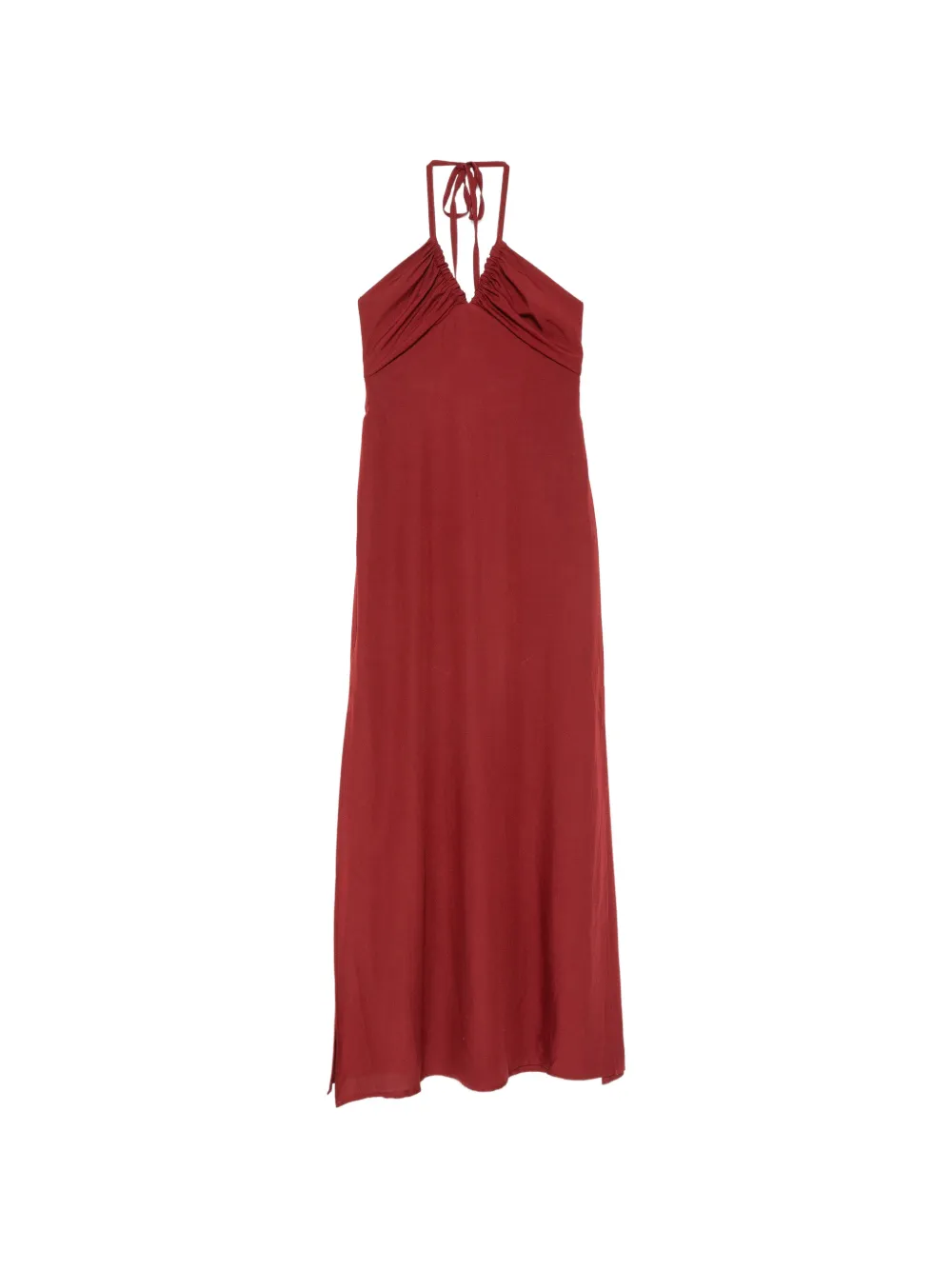 MOUTAKI halterneck maxi dress - Rosso