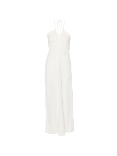 MOUTAKI halter-neck ruched maxi dress